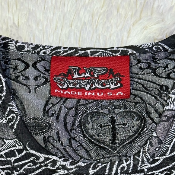 Lip Service Black Cross & Heart Zipper Side Tie Sleeveless Top - Picture 10 of 14